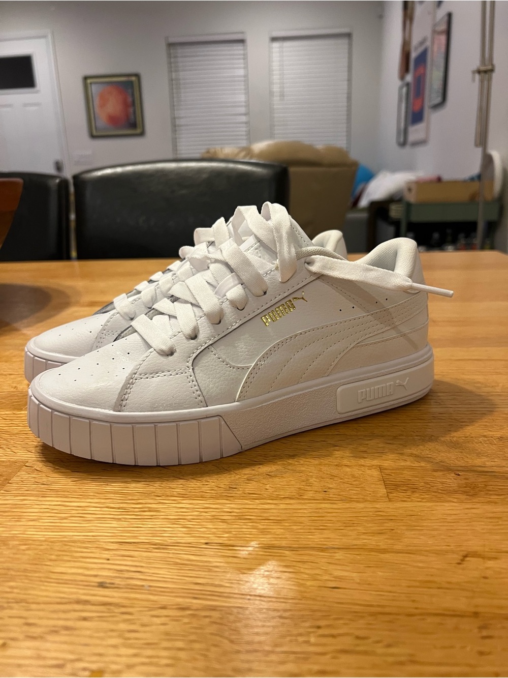 Puma Cali-Style White Kids/Womens Low-Top Sneakers - Picture 4 of 5